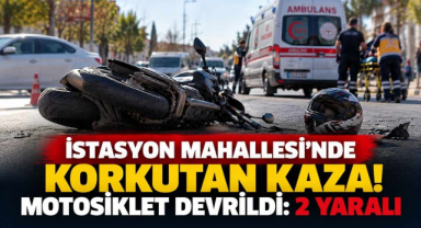 İstasyon Mahallesi'nde Korkutan Kaza! Motosiklet Devrildi: 2 Yaralı