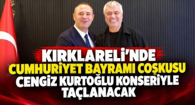 Kırklareli’nde Cumhuriyet Bayramı Coşkusu Cengiz Kurtoğlu Konseriyle Taçlanacak 