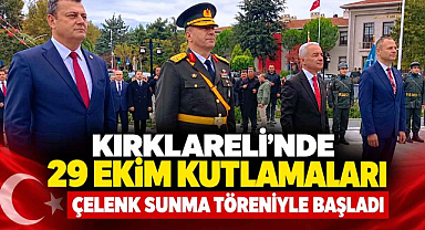 Kırklareli'nde 29 Ekim Kutlamaları Çelenk Sunma Töreniyle Başladı