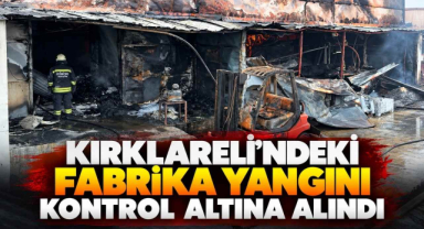 Kırklareli’ndeki Fabrika Yangını Kontrol Altına Alındı