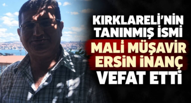 Kırklareli'nin Tanınmış İsmi Mali Müşavir Ersin İnanç Vefat Etti 