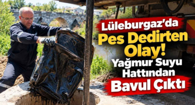 Lüleburgaz’da Pes Dedirten Olay! Yağmur Suyu Hattından Bavul Çıktı