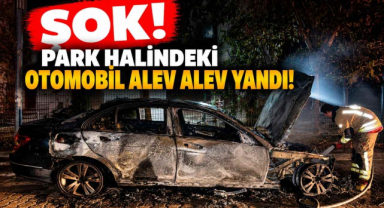 Şok! Park Halindeki Otomobil Alev Alev Yandı!